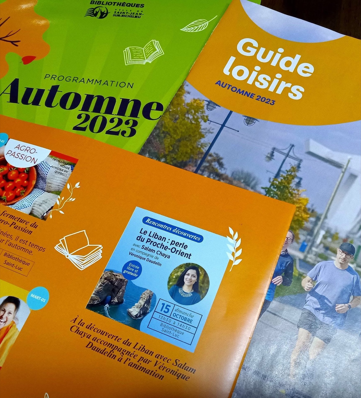La Programmation Automne 2023 des bibliothèques de Saint-Jean-sur-Richelieu, l'affiche de la rencontre découverte en première page